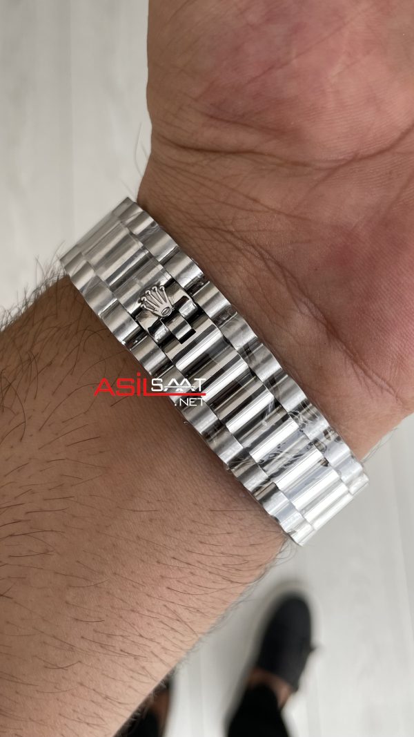 Rolex Day Date Mavi Kadran 228239 Blue Roman Dial 40mm Silver Replika Saat