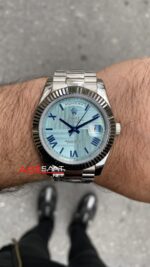 Rolex Day Date Platinum Buz Mavisi 40 mm 228236 Replika Saat