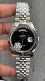 Rolex Day Date Siyah Kadran 40 mm 228239 Silver Replika Saat ROLDD040