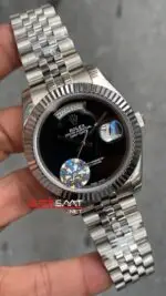 Rolex Day Date Siyah Kadran 40 mm 228239 Silver Replika Saat ROLDD040