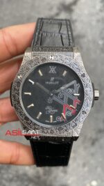 Hublot Classic Fushion Vendome İşlemeli Kasa Siyah Kadran HBV025