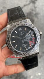 Hublot Classic Fushion Vendome İşlemeli Kasa Siyah Kadran HBV025