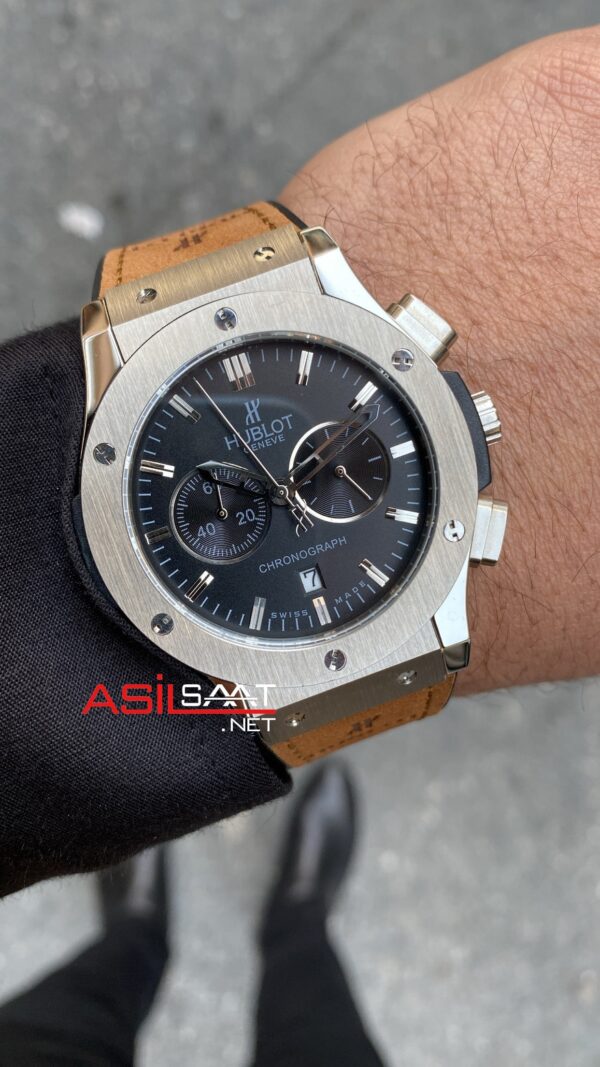 Hublot Classic Fushion Vendome Gümüş Kasa Kahverengi Kordon HBV002