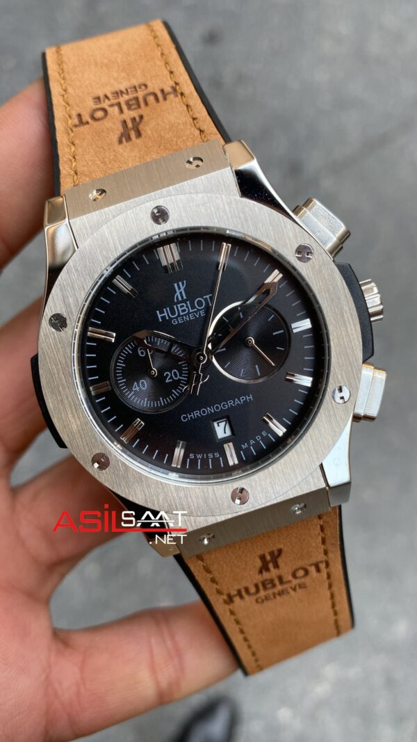 Hublot Classic Fushion Vendome Gümüş Kasa Kahverengi Kordon HBV002