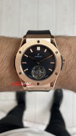 Hublot Classic Fusion Tourbillon Siyah Kadran 42mm Rose Replika Saat