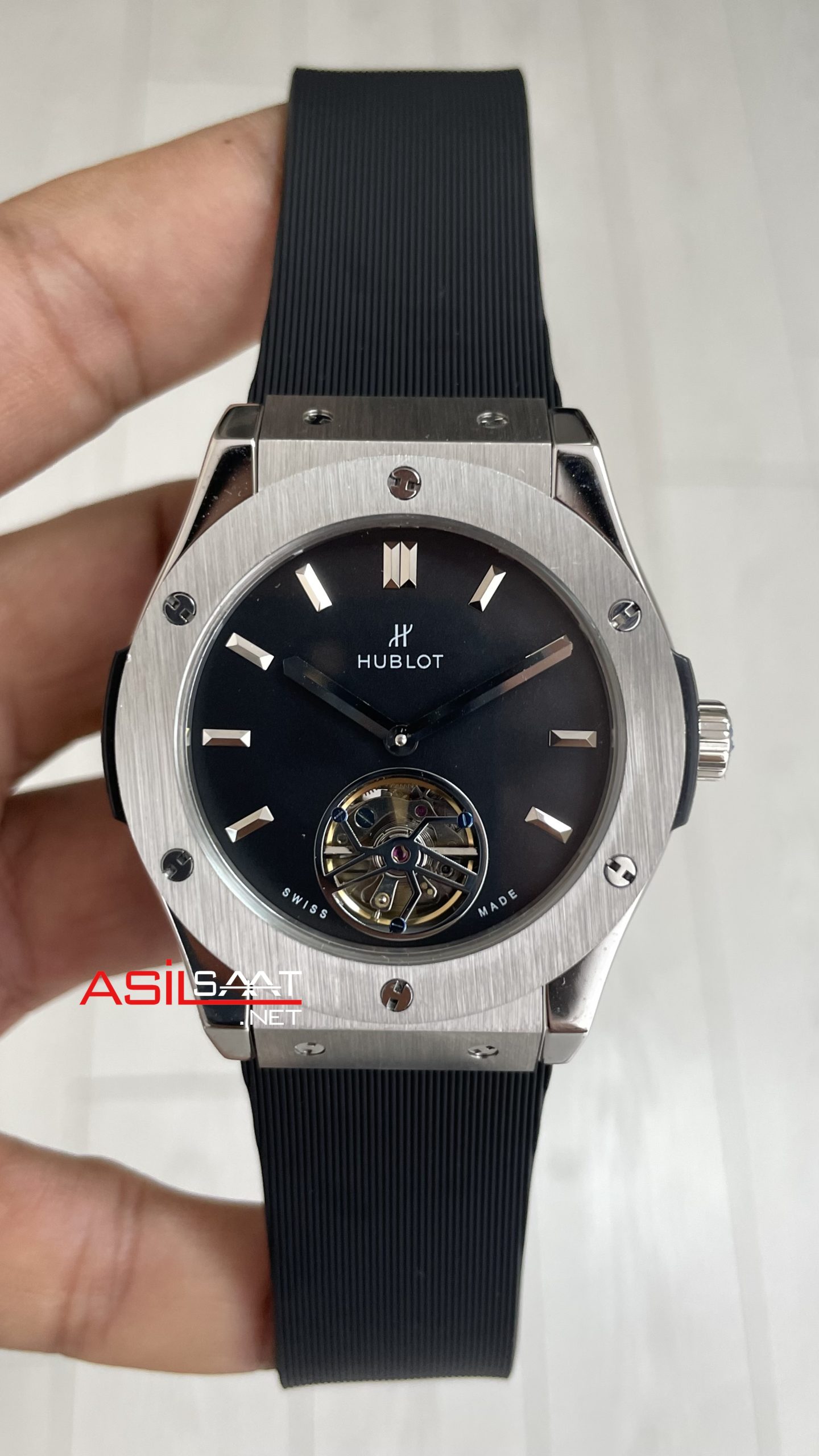 Hublot Classic Fusion Tourbillon Siyah Kadran 42mm Silver Replika Saat Hublot Classic Fusion Tourbillon Siyah Kadran 42mm Silver Replika Saat