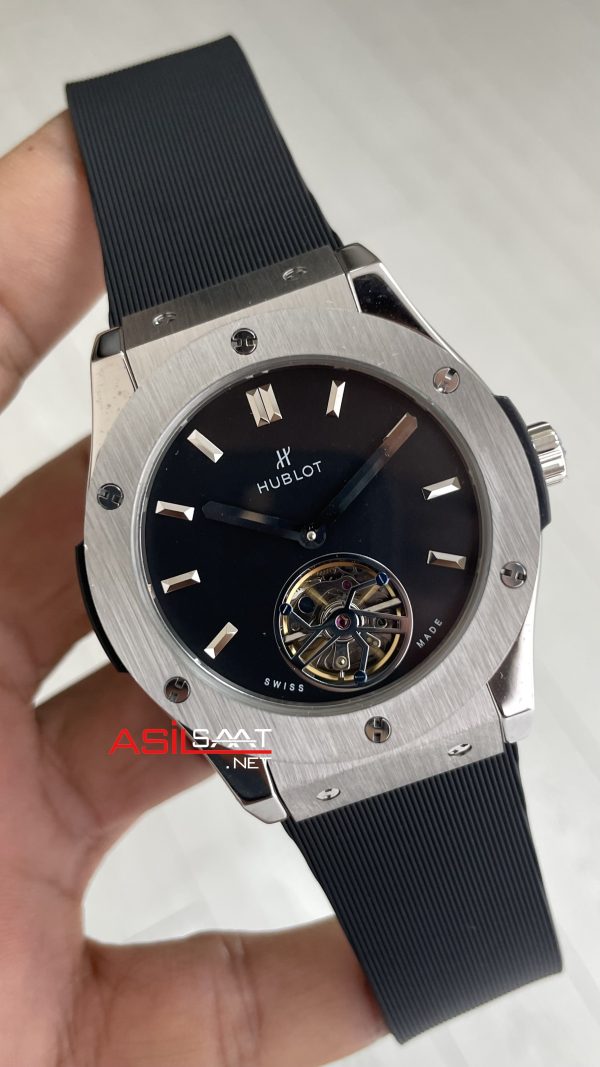 Hublot Classic Fusion Tourbillon Siyah Kadran 42mm Silver Replika Saat Hublot Classic Fusion Tourbillon Siyah Kadran 42mm Silver Replika Saat