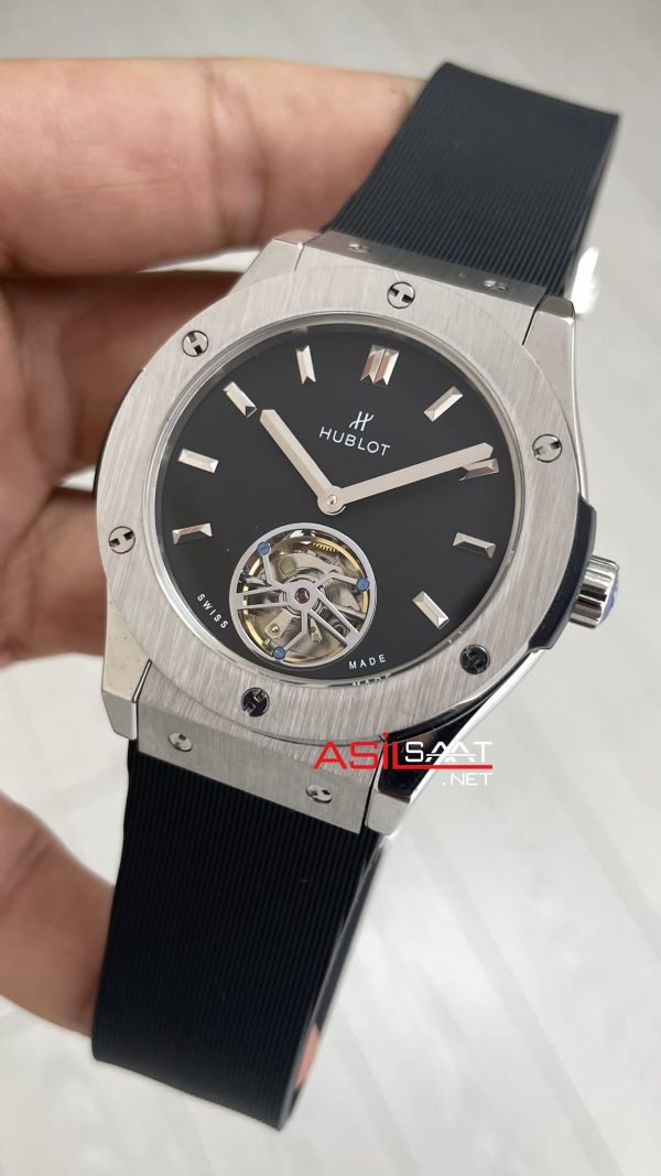Hublot Classic Fusion Tourbillon Siyah Kadran 42mm Silver Replika Saat Hublot Classic Fusion Tourbillon Siyah Kadran 42mm Silver Replika Saat