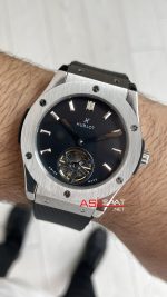 Hublot Classic Fusion Tourbillon Siyah Kadran 42mm Silver Replika Saat