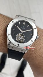 Hublot Classic Fusion Tourbillon Siyah Kadran 42mm Silver Replika Saat