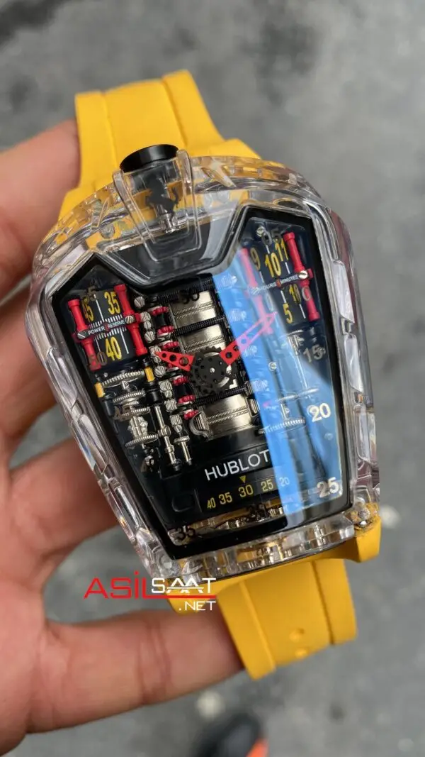 Hublot LaFerrari MP 05 Sarı Kordon Şeffaf Kasa HBFL004