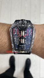 Hublot LaFerrari MP-05 Tourbillon Black Sapphire 46mm Siyah Şeffaf Replika Saat