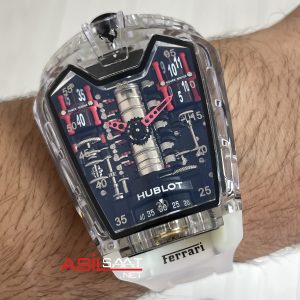 Hublot LaFerrari MP-05 Tourbillon Sapphire 46mm Şeffaf Replika Saat