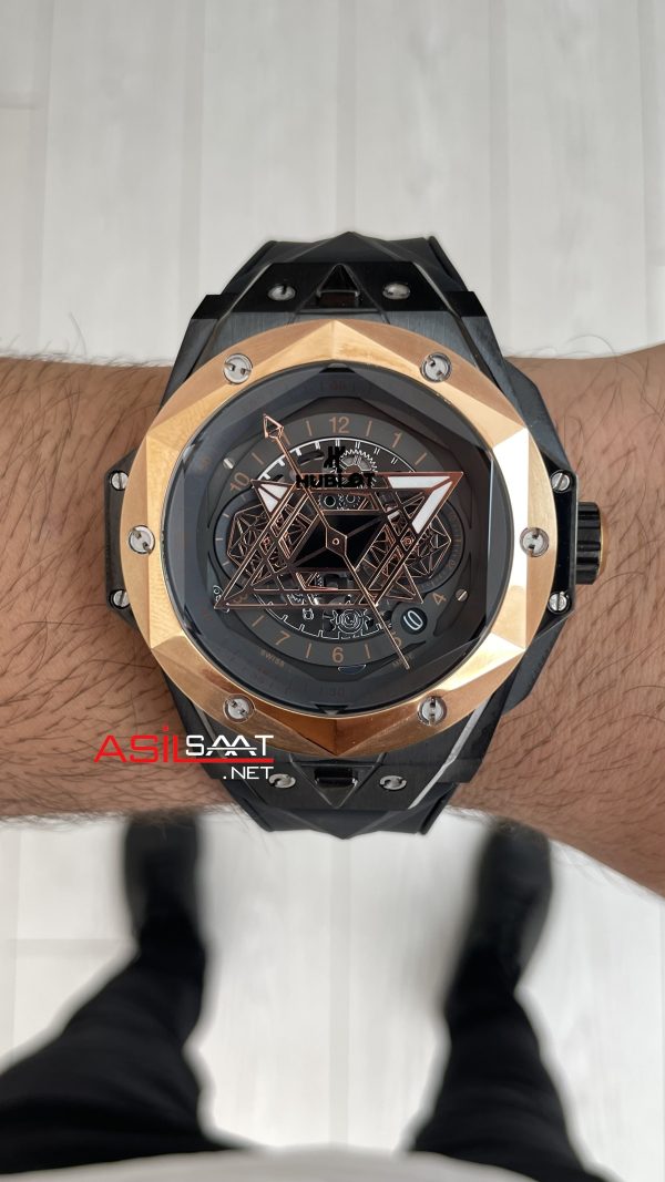 Hublot Sang Bleu II Black Magic 45mm Rose Black Replika Saat