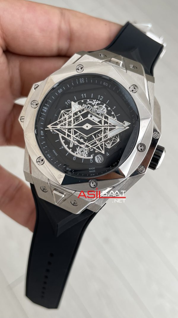 Hublot Sang Bleu II Siyah Kadran 45mm Silver Replika Saat Hublot Sang Bleu II Siyah Kadran 45mm Silver Replika Saat