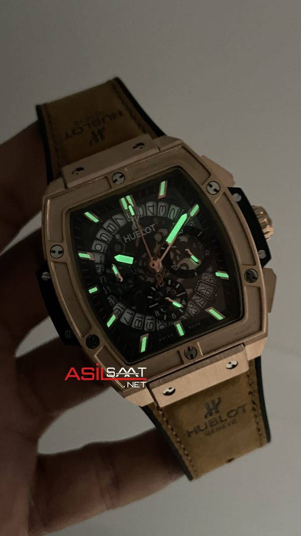 Hublot Spirit Of Big Bang King Senna Champion Kahverengi 45mm Rose Replika Saat