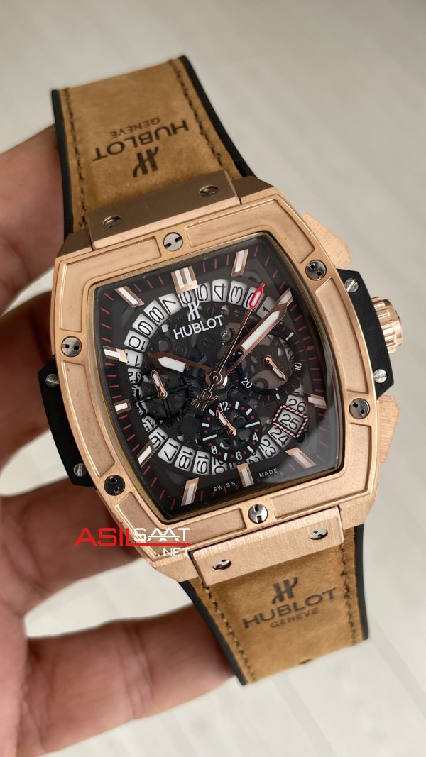 Hublot Spirit Of Big Bang King Senna Champion Kahverengi 45mm Rose Replika Saat