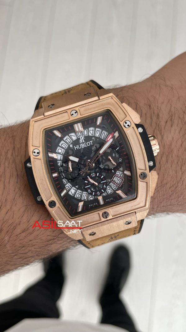 Hublot Spirit Of Big Bang King Senna Champion Kahverengi 45mm Rose Replika Saat