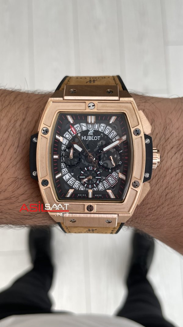 Hublot Spirit Of Big Bang King Senna Champion Kahverengi 45mm Rose Replika Saat