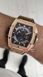 Hublot Spirit Of Big Bang King Senna Champion Kahverengi 45mm Rose Replika Saat