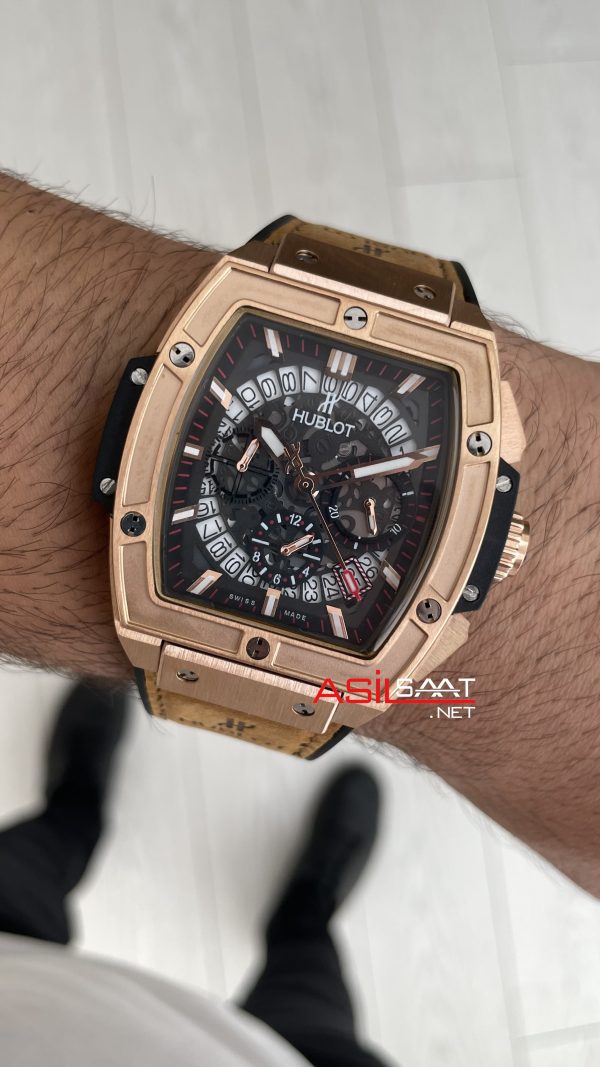 Hublot Spirit Of Big Bang King Senna Champion Kahverengi 45mm Rose Replika Saat