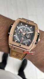 Hublot Spirit Of Big Bang King Senna Champion Kahverengi 45mm Rose Replika Saat