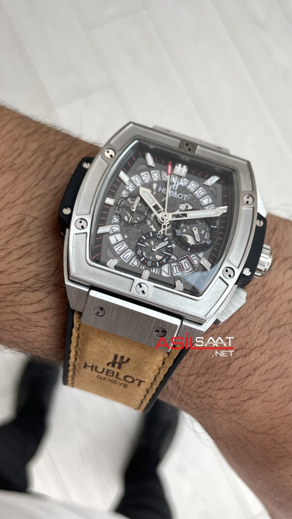 Hublot Spirit Of Big Bang Senna Champion Kahverengi 45mm Silver Replika Saat