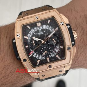 Hublot Spirit Of Big Bang Senna Champion Siyah 45mm Rose Replika Saat