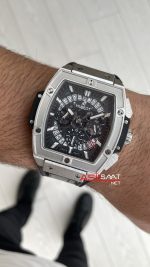 Hublot Spirit Of Big Bang Senna Champion Siyah 45mm Silver Replika Saat