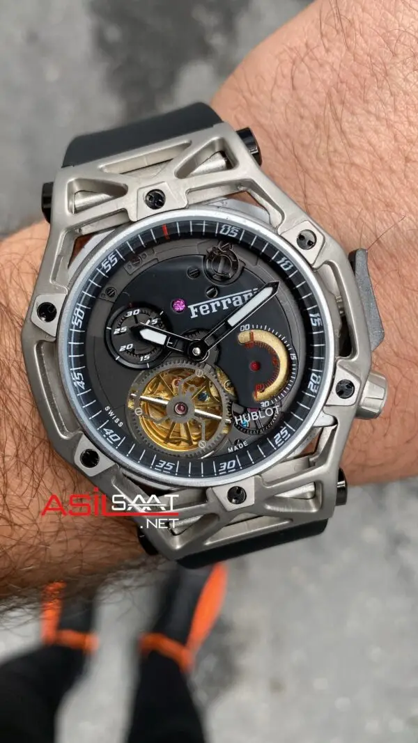 Hublot Techframe Ferrari Replika Saat HBFT001 Hublot Techframe Ferrari Replika Saat HBFT001