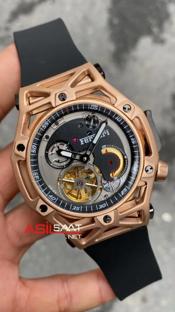 Hublot Techframe Ferrari Tourbillon 43 mm Replika Saat HBFT002