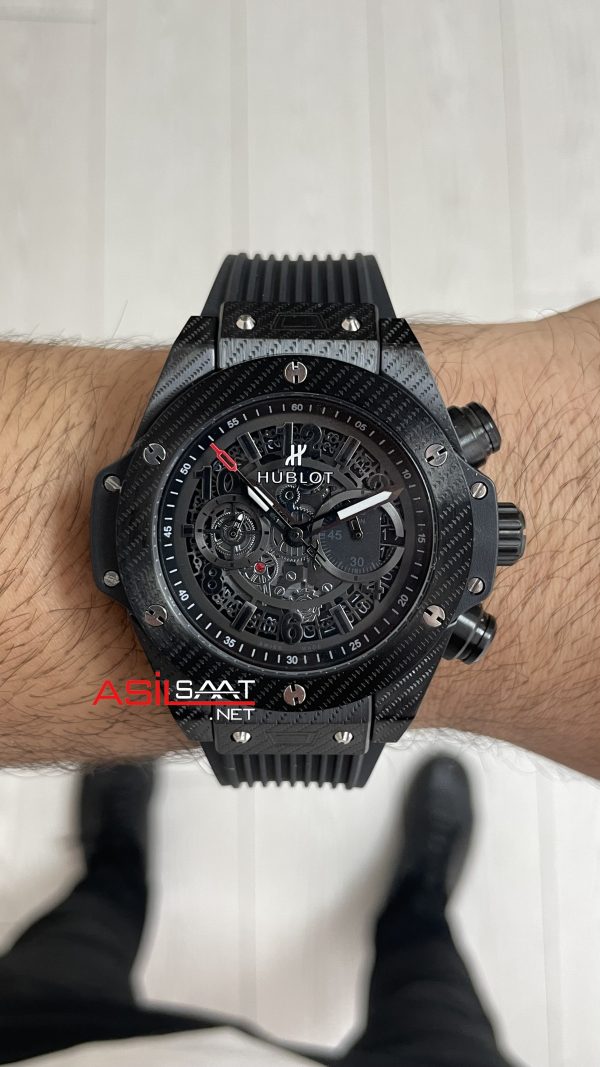 Hublot Unico Big Bang Black Magic 44mm Siyah Replika Saat