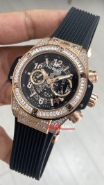 Hublot Unico Diamond Big Bang King 44mm Rose Replika Saat
