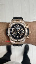 Hublot Unico Diamond Big Bang King 44mm Rose Replika Saat