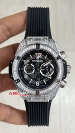Hublot Unico Diamond Big Bang King 44mm Silver Replika Saat