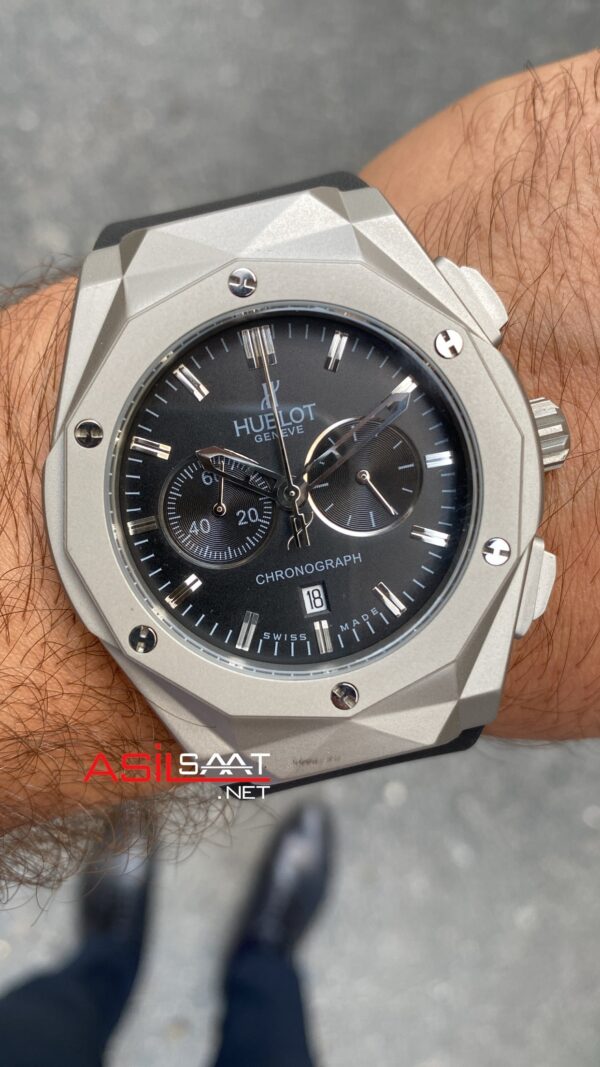 Hublot Orlinski Classic Fushion Siyah Kadran Gümüş Kasa Replika Saat HBOV001