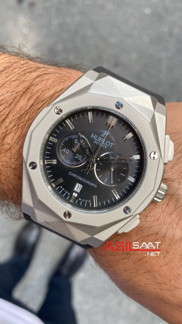 Hublot Orlinski Classic Fushion Siyah Kadran Gümüş Kasa Replika Saat HBOV001