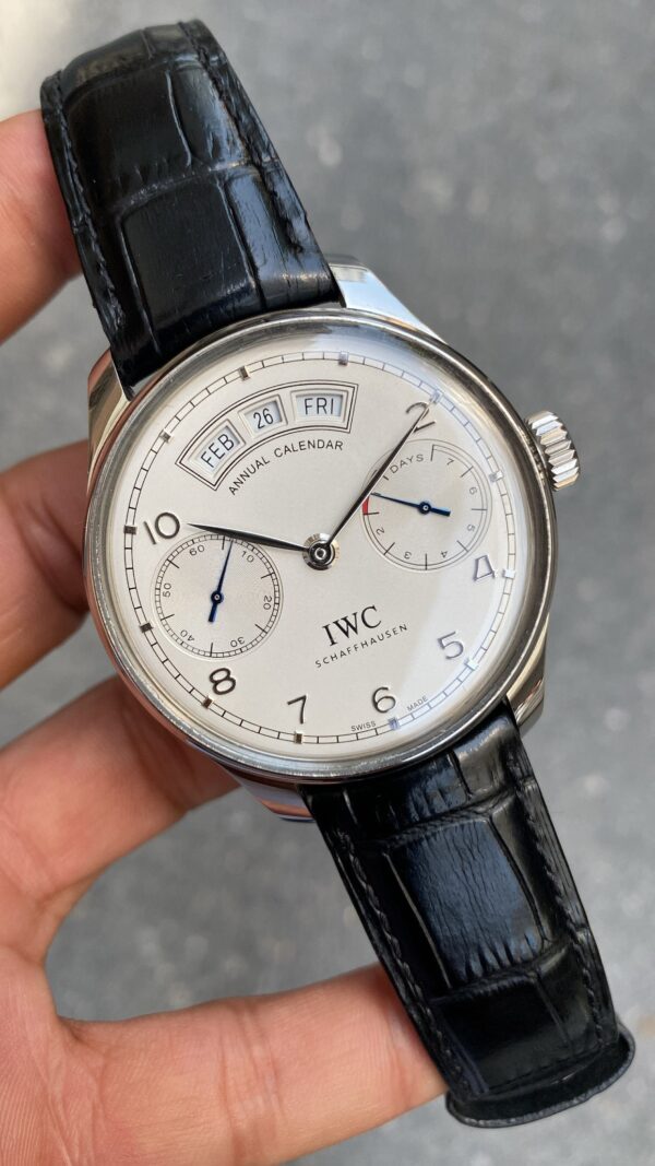 Iwc Portugieser Annual Calendar IW503501 52850 44 mm Silver Beyaz Kadran Deri Kordon Super Klon Eta Saat Iwc Portugieser Annual Calendar IW503501 52850 44 mm Silver Beyaz Kadran Deri Kordon Super Klon Eta Saat