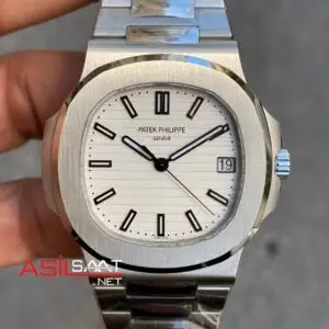 Patek Philippe Nautilus 5711 Silver 40 mm Beyaz Kadran 324 SC Super Klon Eta Saat