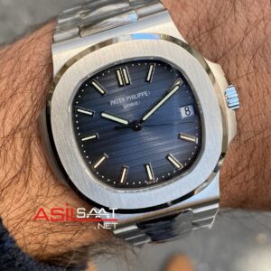 Patek Philippe Nautilus 5711 Silver 40 mm Mavi Kadran 324 SC Super Klon Eta Saat