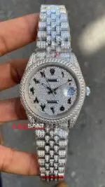 Rolex Datejust Arabic Dial Diamond Silver 126334 Jubilee 41 mm 3235 Super Klon Eta Saat