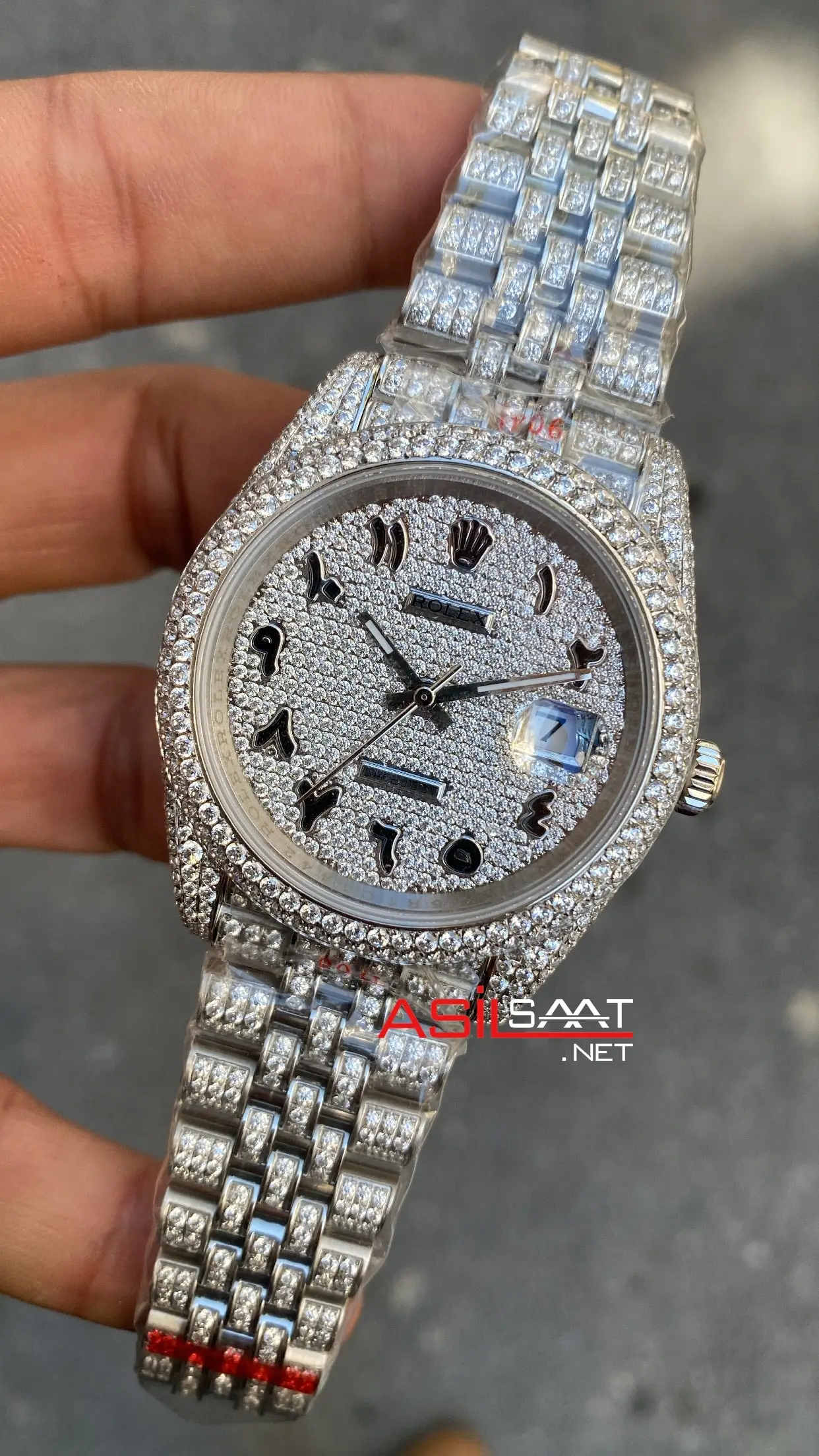 Rolex Datejust Arabic Dial Diamond Silver 126334 Jubilee 41 mm 3235 Super Klon Eta Saat