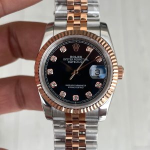 Rolex Datejust Siyah Taşlı 126231 Lady Jubilee 36mm Two Tone Rose Kadın Saati