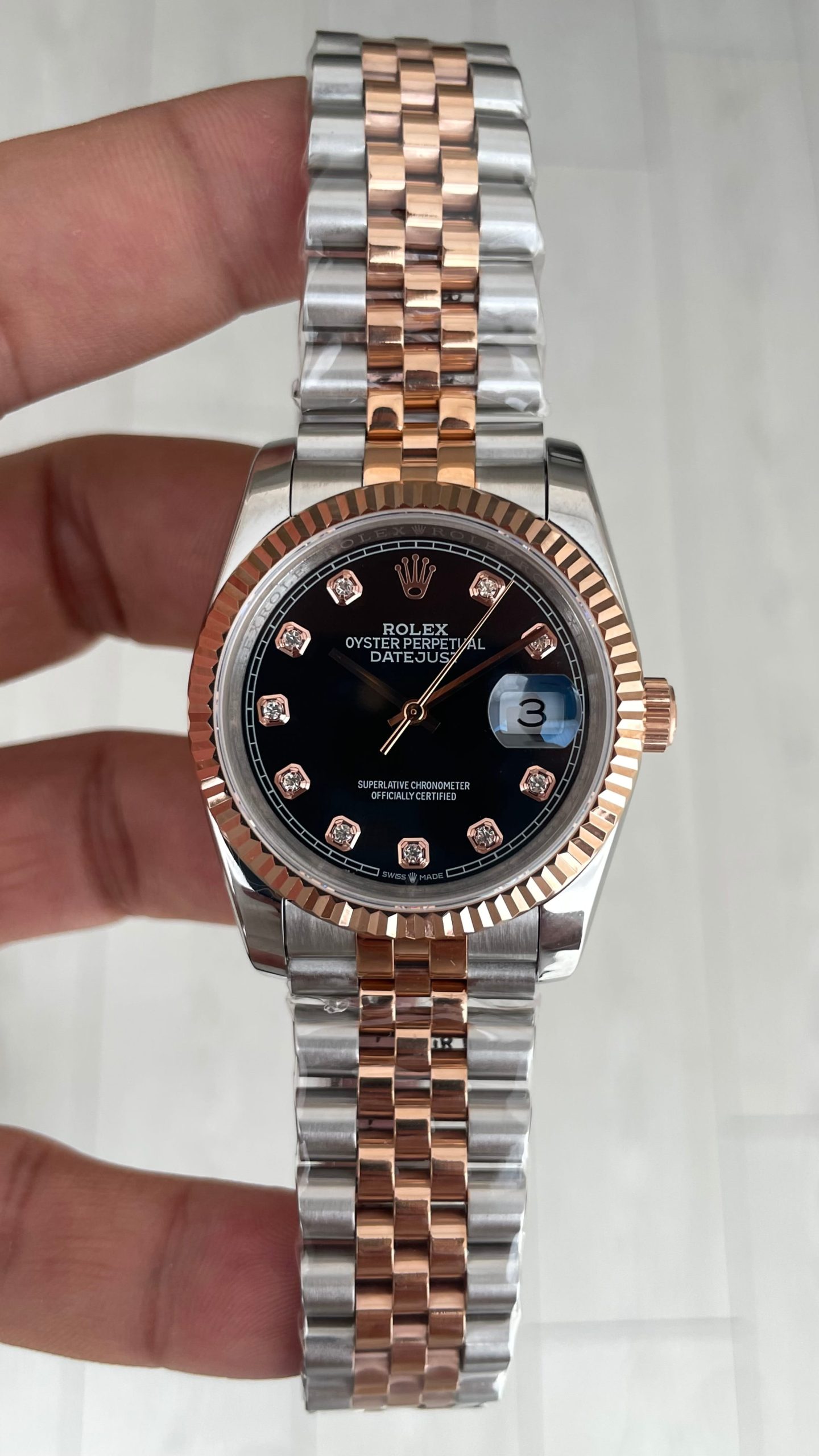 Rolex Datejust Siyah Taşlı 126231 Lady Jubilee 36mm Two Tone Rose Kadın Saati Rolex Datejust Siyah Taşlı 126231 Lady Jubilee 36mm Two Tone Rose Kadın Saati