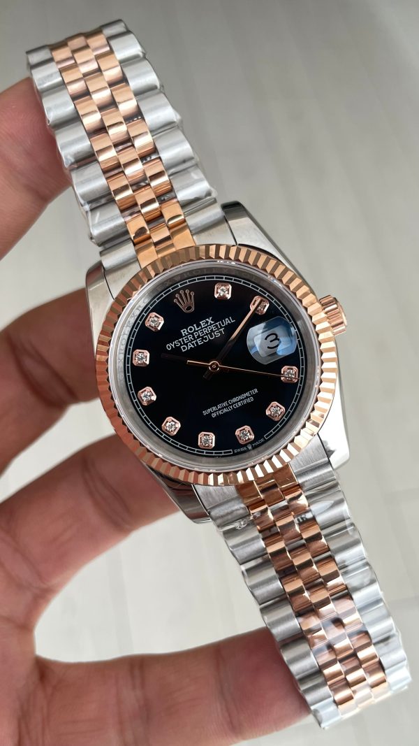 Rolex Datejust Siyah Taşlı 126231 Lady Jubilee 36mm Two Tone Rose Kadın Saati Rolex Datejust Siyah Taşlı 126231 Lady Jubilee 36mm Two Tone Rose Kadın Saati