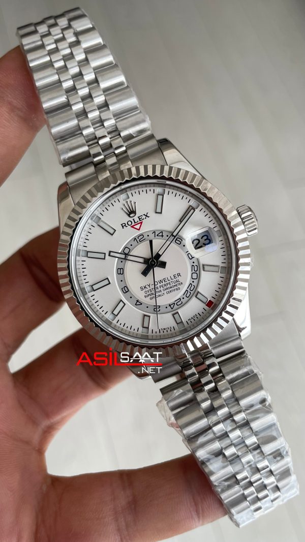 Rolex Sky Dweller Beyaz 336934 Jubilee 42mm Swiss ETA Saat