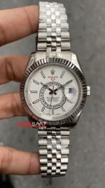 Rolex Sky Dweller Jubilee Beyaz Kadran 42 mm 326934 White Silver Replika Saat ROLSKY022