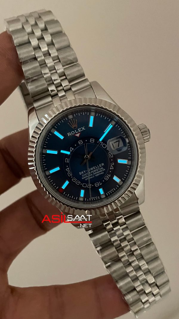 Rolex Sky Dweller Mavi 336934 Jubilee 42mm Swiss ETA Saat Rolex Sky Dweller Mavi 336934 Jubilee 42mm Swiss ETA Saat
