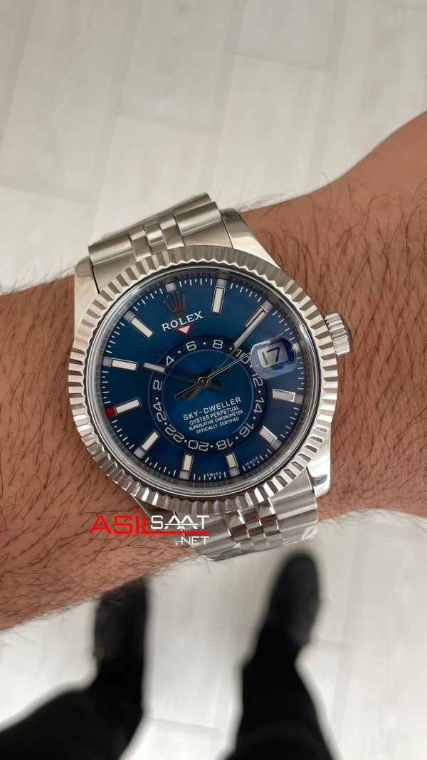Rolex Sky Dweller Mavi 336934 Jubilee 42mm Swiss ETA Saat Rolex Sky Dweller Mavi 336934 Jubilee 42mm Swiss ETA Saat