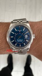 Rolex Sky Dweller Mavi 336934 Jubilee 42mm Swiss ETA Saat